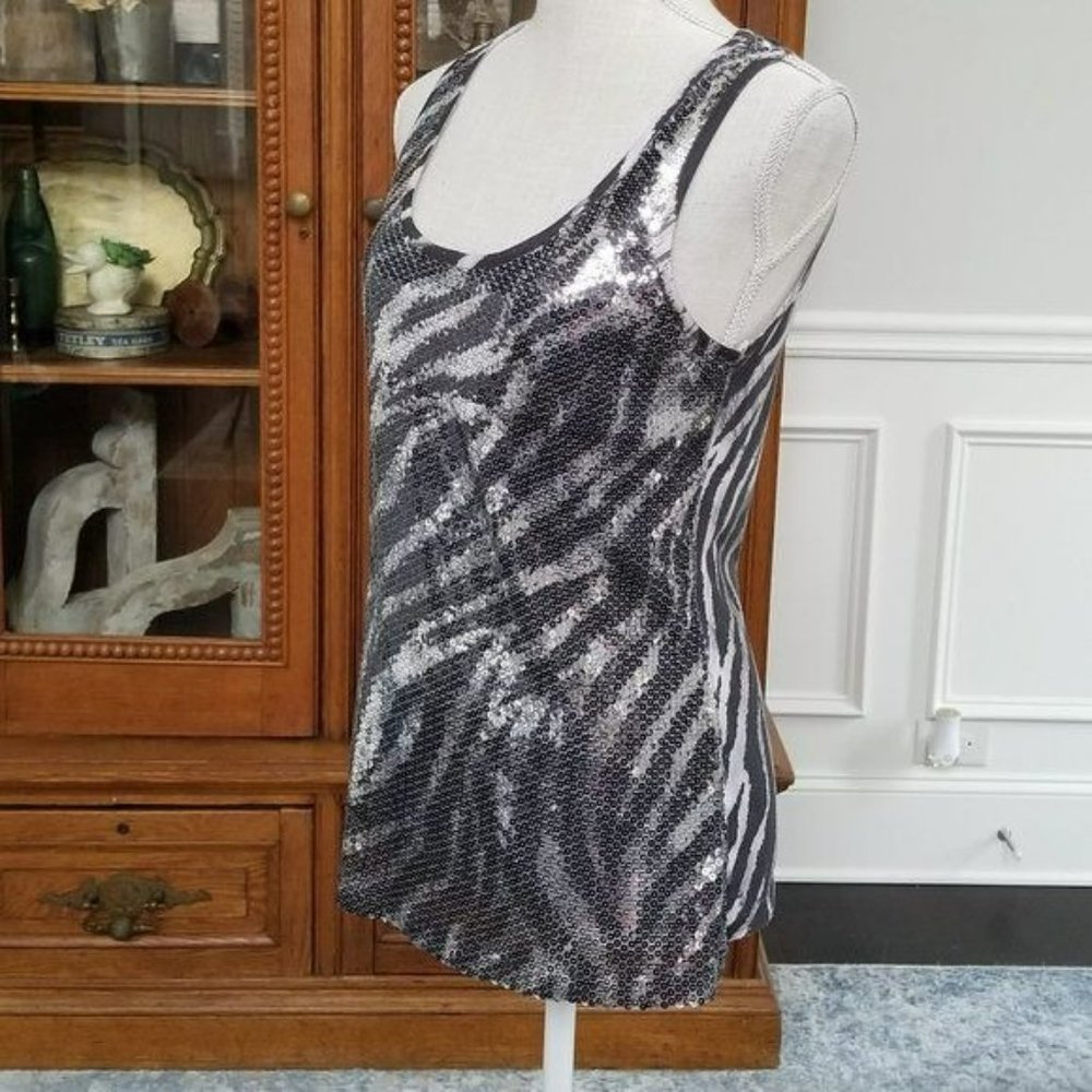 Cache' Striped Sequin Tank Size Medium - image 2